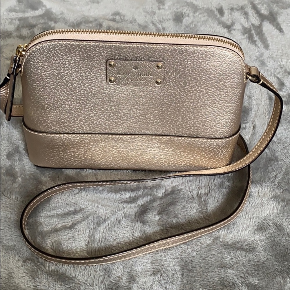 Kate Spade Metallic Pink Crossbody Purse